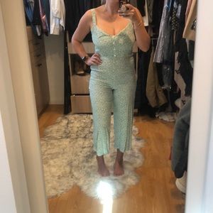 NWT Seafoam greeen & white Kaia floral jumpsuit by faithful the brand
